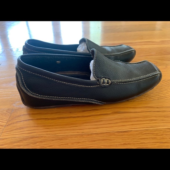 STREET WORK Womens Blue Leather Square Toe Slip-On Loafers Work Shoes Flats Sz 7 - Picture 4 of 12